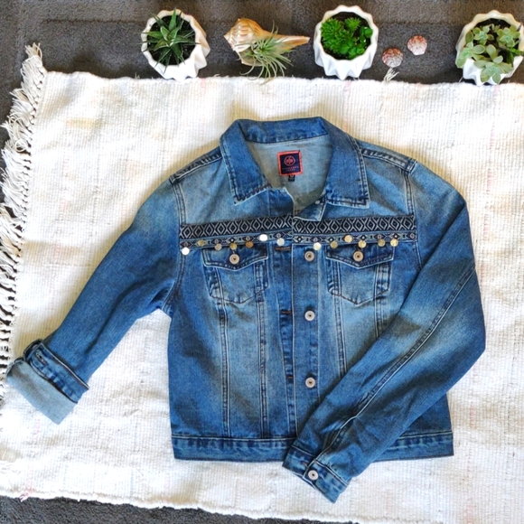 Boomboom Jean Jacket with Designs M - Picture 1 of 5